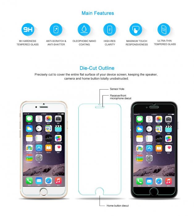 UTGATT5 - CoveredGear Easy App hrdat glas skrmskydd till iPhone 6(S) Plus