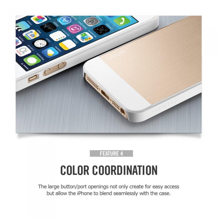 UTGATT5 - SPIGEN Case Saturn Skal till Apple iPhone 5/5S/SE (Metal Pink)
