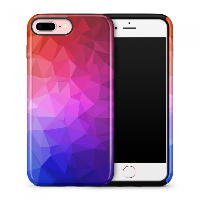 UTGATT5 - Tough mobilskal till Apple iPhone 7 Plus - Polygon - Bl/Lila/Rd