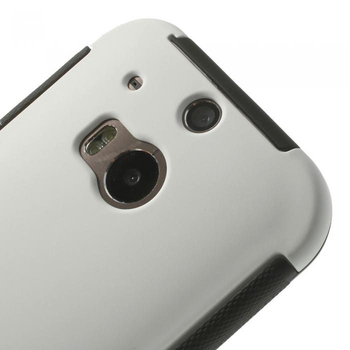 UTGATT4 - Combo Skal med inbyggd skrmskydd till HTC One M8 (Vit)