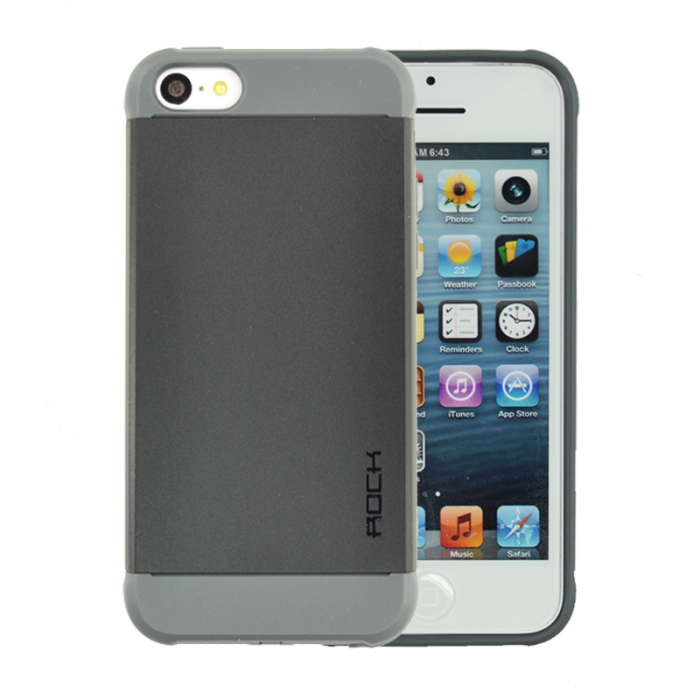 UTGATT5 - Rock Shield Combo Skal till Apple iPhone 5C (Svart)