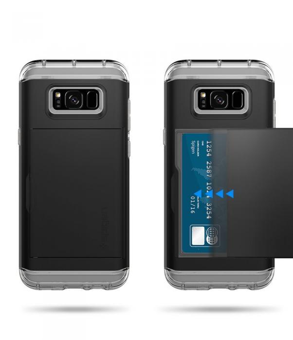 UTGATT5 - SPIGEN Crystal Wallet Skal till Samsung Galaxy S8 Plus - Svart