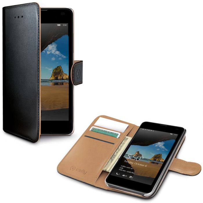 UTGATT5 - Celly Wallet Case till Microsoft Lumia 550 - Svart