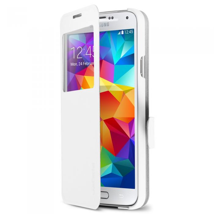 UTGATT5 - SPIGEN Flip View fodral till Samsung Galaxy S5 - (Vit)