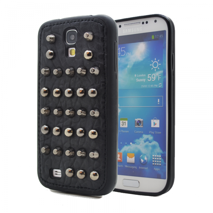 UTGATT4 - Studded leather pattern FlexiSkal till Samsung Galaxy S4 i9500 (Point Dots)