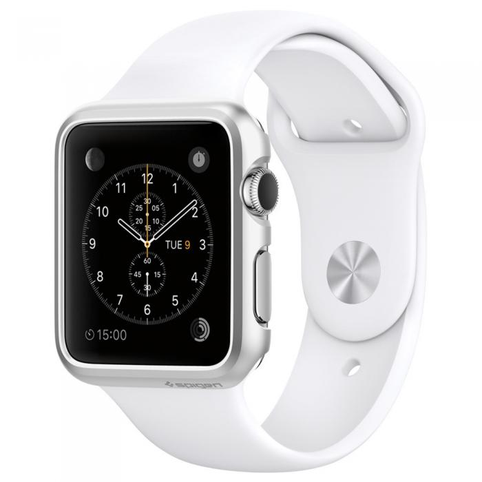 UTGATT5 - Spigen Thin Fit Skal till Apple Watch 42mm - Satin Silver