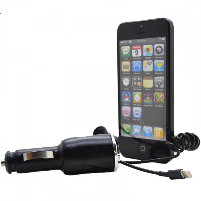 UTGATT4 - Billaddare till Apple iPhone 5S / iPad Mini / iPad Air (Svart)