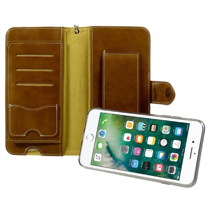 UTGATT4 - Multifunctional Wallet Plnboksfodral till iPhone 7/8 Plus - Brun