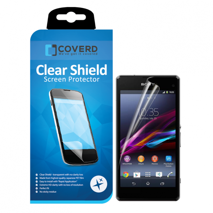 UTGATT5 - CoveredGear Clear Shield skrmskydd till Sony Xperia Z1 Compact (2PACK)