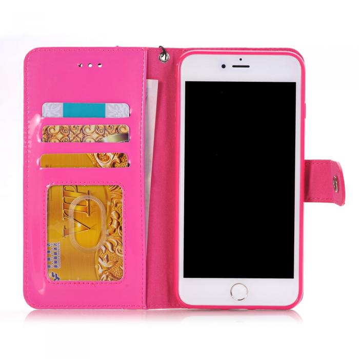 UTGATT5 - Glossy Plnboksfodral iPhone 7 Plus - Rosa