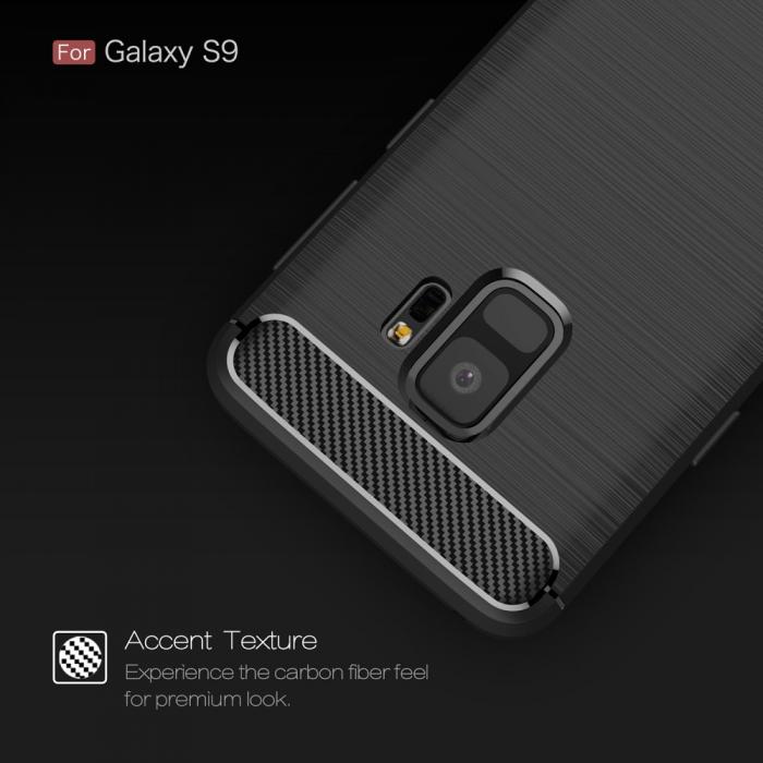 UTGATT5 - Carbon Brushed Mobilskal till Samsung Galaxy S9 - Gr