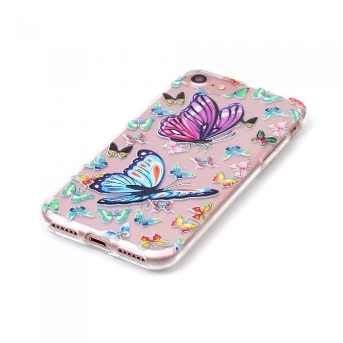 UTGATT5 - FlexiSkal till iPhone 7/8/SE 2020 - Colorful Butterflies