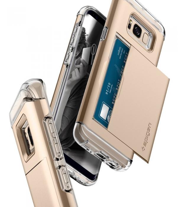 UTGATT5 - SPIGEN Crystal Wallet Skal till Samsung Galaxy S8 Plus - Gold