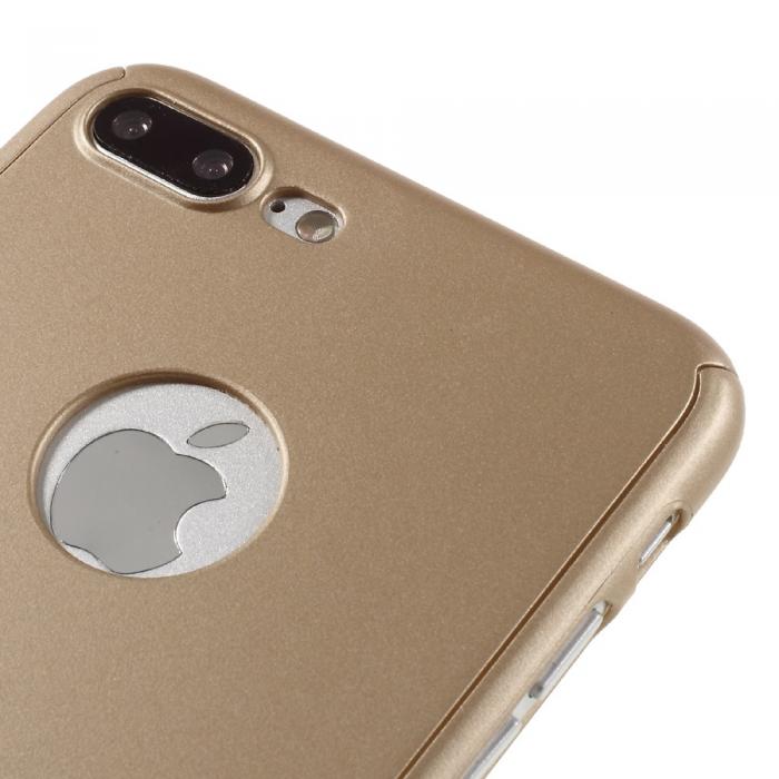UTGATT5 - 2-in-1 Heltckande skal och Tempered Glass till iPhone 7 Plus - Gold