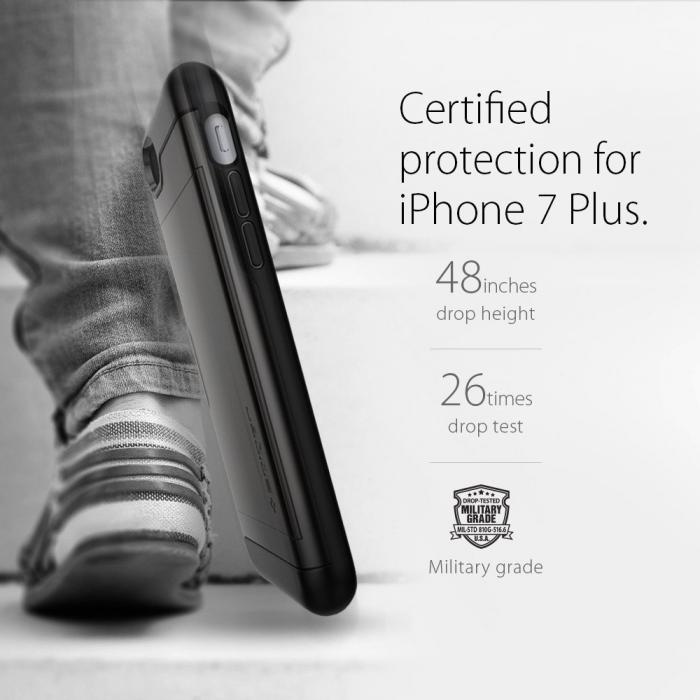 UTGATT5 - SPIGEN Slim Armor CS Skal till Apple iPhone 7 Plus - Svart