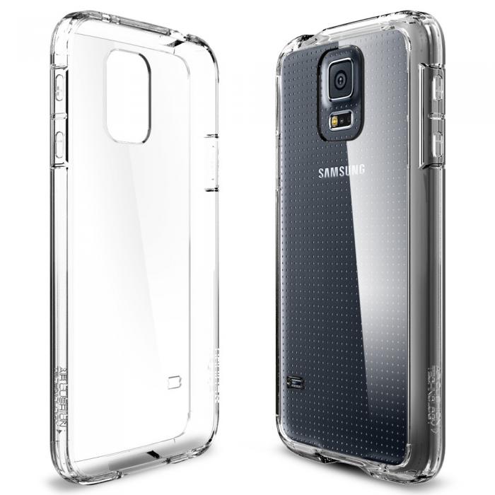 UTGATT5 - SPIGEN Ultra Hybrid skal till Samsung Galaxy S5 (Crystal Clear) + Skrmskydd
