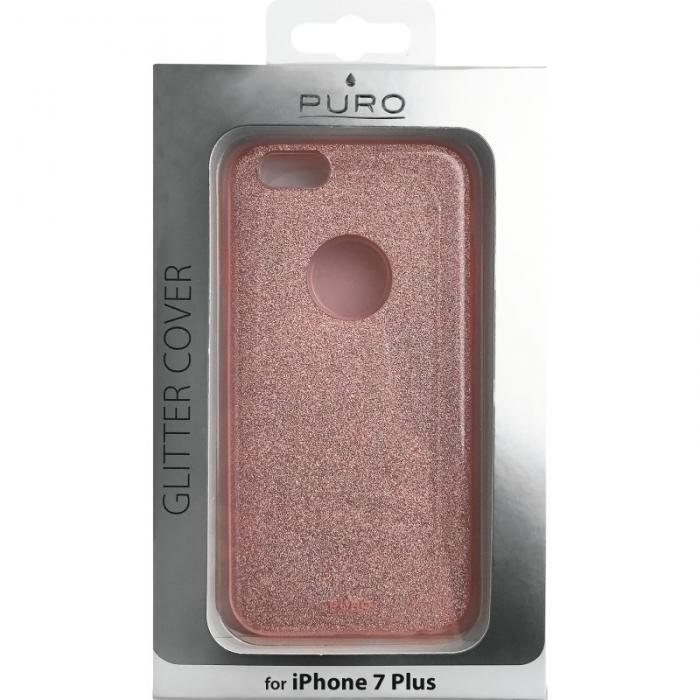 UTGATT5 - Puro iPhone 7 Plus Glitter Mobilskal - Rose Gold