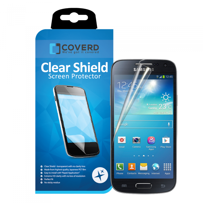 UTGATT5 - CoveredGear Clear Shield skrmskydd till Samsung Galaxy S4 Mini (2PACK)