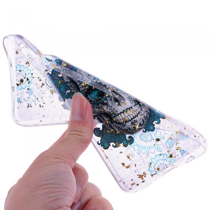 UTGATT4 - Glitter Mobilskal till Samsung Galaxy A40 - Skull