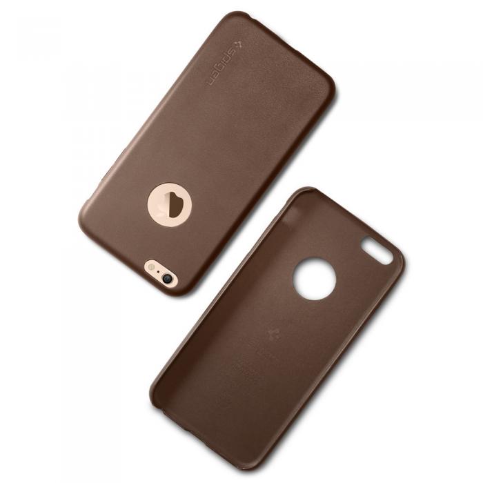 Spigen - SPIGEN Leather Fit Skal till Apple iPhone 6(S) Plus - Brun