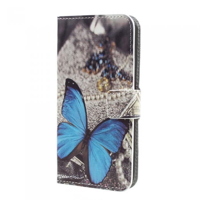 UTGATT5 - Plnboksfodral till Samsung Galaxy A3 (2017) - Blue Butterfly