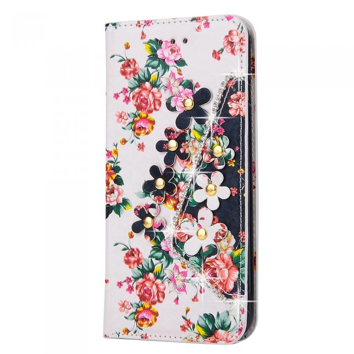 UTGATT5 - Booming Flowers Plnboksfodral till Apple iPhone 7 Plus - Vit