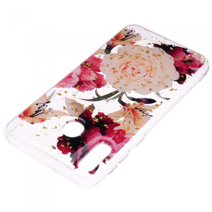 UTGATT1 - Glitter Mobilskal till Samsung Galaxy A40 - Pretty Flowers