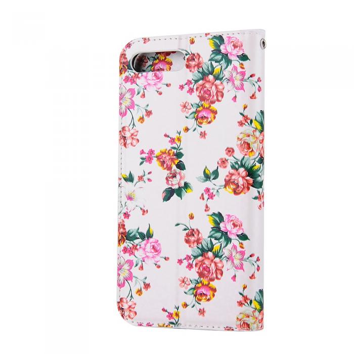 UTGATT5 - Booming Flowers Plnboksfodral till Apple iPhone 7 Plus - Vit
