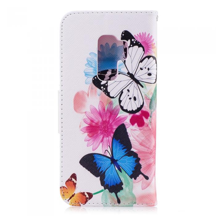UTGATT4 - Plnboksfodral till Samsung Galaxy S9 Plus - Butterfly Flower