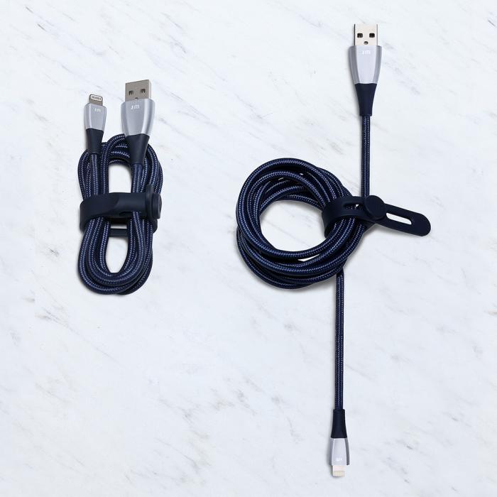 UTGATT1 - Just Mobile ZinCable - Lightning-kabel 1,5 m - Svart/Silver