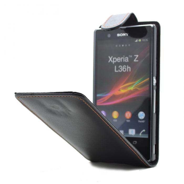 UTGATT4 - Flip Mobilvska - Fodral till Sony Xperia Z (Svart)