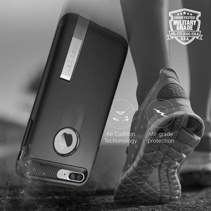 UTGATT5 - SPIGEN Slim Armor Skal till Apple iPhone 7 Plus - Svart