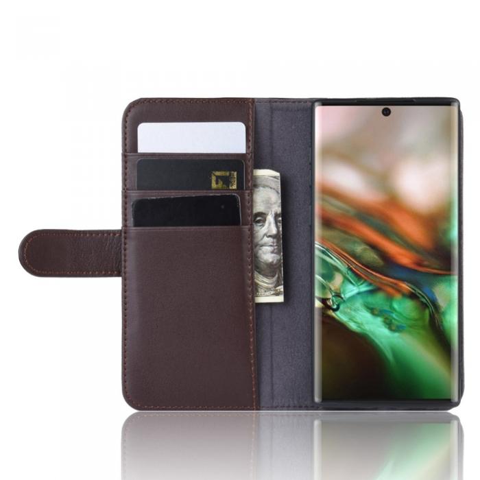 UTGATT4 - Genuine Split Plnboksfodral till Samsung Galaxy A10 - Brun