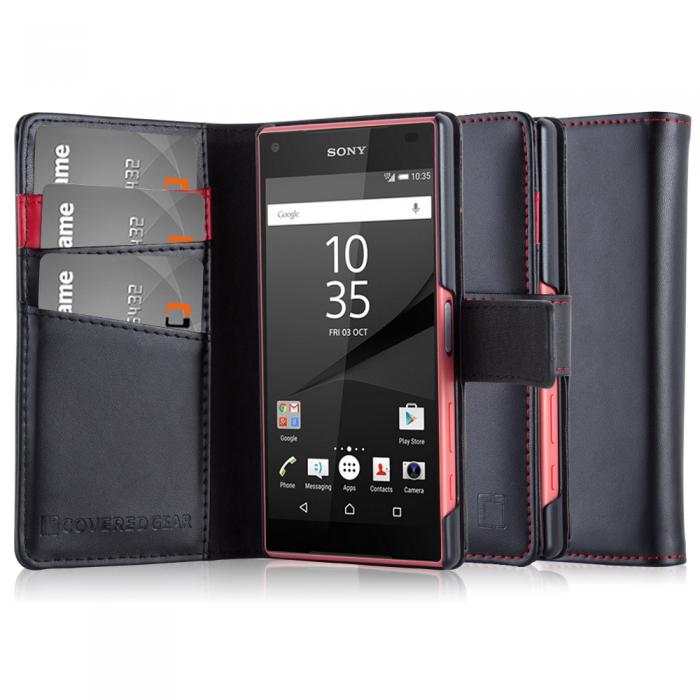 UTGATT5 - CoveredGear kta Lder Plnboksfodral till Sony Xperia Z5 Compact - Svart