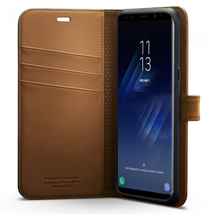 UTGATT5 - Spigen Wallet S Plnboksfodral till Samsung Galaxy S8 Plus - Brun