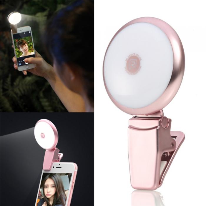 UTGATT5 - REMAX Universal Selfie LED-lampa - Rose Gold