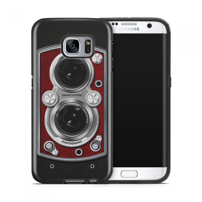 UTGATT5 - Tough mobilskal till Samsung Galaxy S7 Edge - Vintage Camera Red