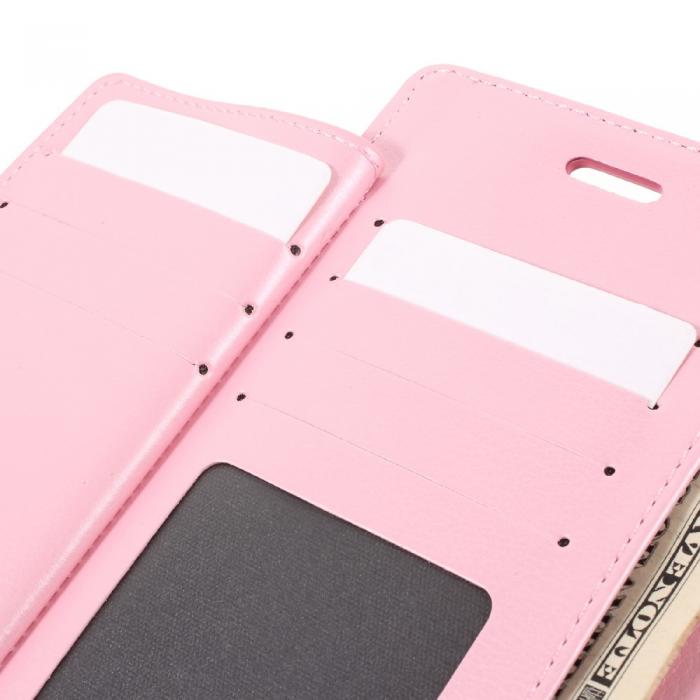 UTGATT5 - Mercury Rich Diary plnboksfodral till Apple iPhone 7 Plus - Rosa