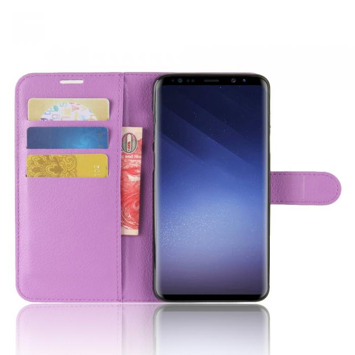 UTGATT4 - Litchi Plnboksfodral till Samsung Galaxy S9 Plus - Lila
