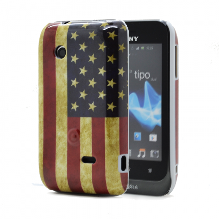 UTGATT5 - Skal till Sony Xperia Tipo ST21i - Amerikanska Flaggan