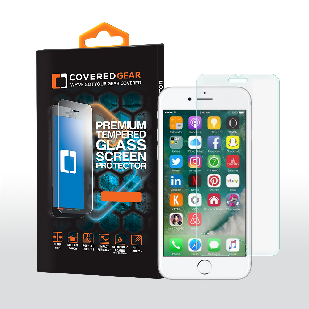 CoveredGear härdat glas skärmskydd till iPhone 8/7/6 - TheMobileStore