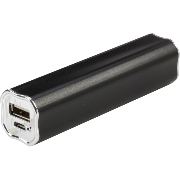 STREETZ Powerbank, 2600 mAh, USB 5V 1A, svart STREETZ Powerbank, 2600 mAh, USB 5V 1A, svart