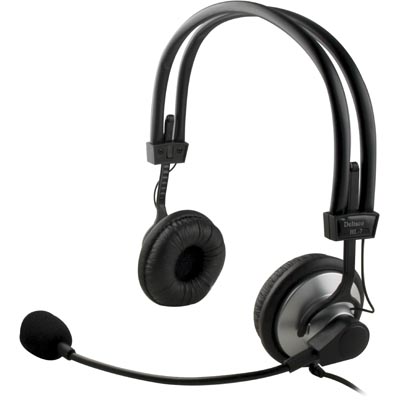 DELTACO headset med mikrofon och volymkontroll, 2m kabel, svart DELTACO headset med mikrofon och volymkontroll, 2m kabel, svart