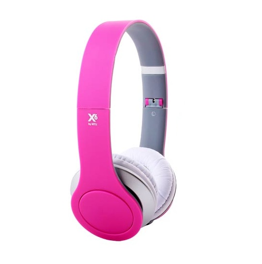 Headset X6 Rubber med mikrofon - Magenta Headset X6 Rubber med mikrofon - Magenta