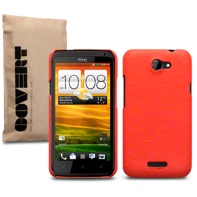 Covert Leather Pattern Baksideskal till HTC ONE X (Orange) Covert Leather Pattern Baksideskal till HTC ONE X (Orange)