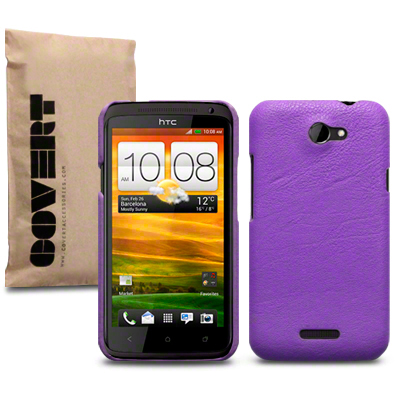 Covert Leather Pattern Baksideskal till HTC ONE X (Lila) Covert Leather Pattern Baksideskal till HTC ONE X (Lila)