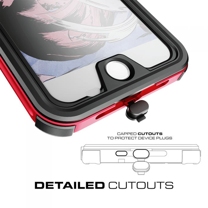 UTGATT5 - Ghostek Atmoic 3 Vattenttt Skal till Apple iPhone 7 Plus - Rosa