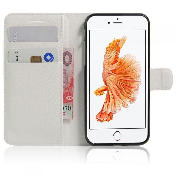 UTGATT5 - Litchi Plnboksfodral till iPhone 7/8/SE 2020 - Vit