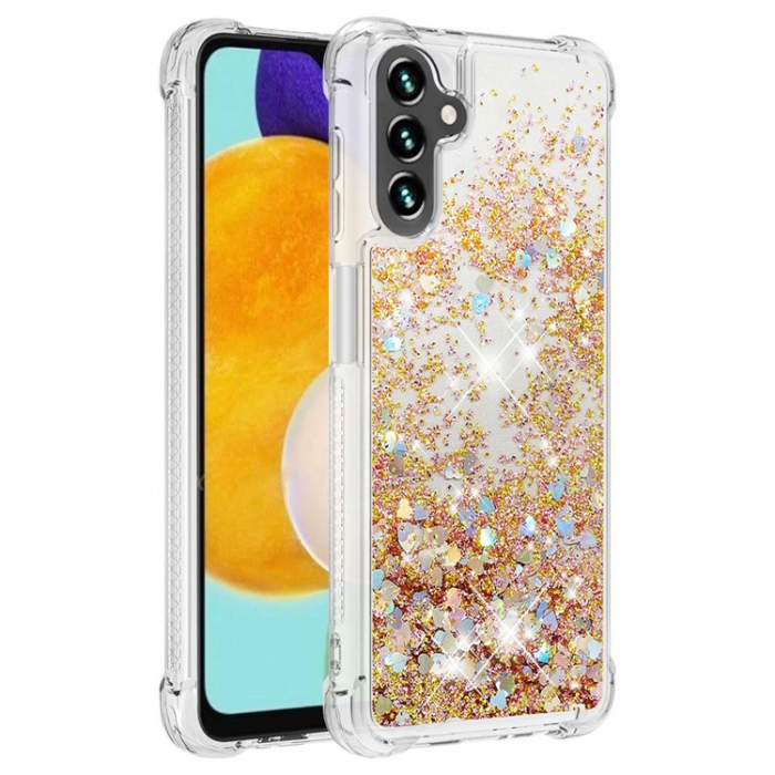 A-One Brand - Galaxy A34 5G Mobilskal YB Quicksand Glitter TPU - Guld