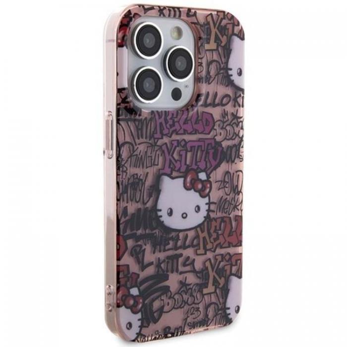 Hello Kitty - Hello Kitty iPhone 15 Pro Mobilskal IML Tags Graffiti - Rosa
